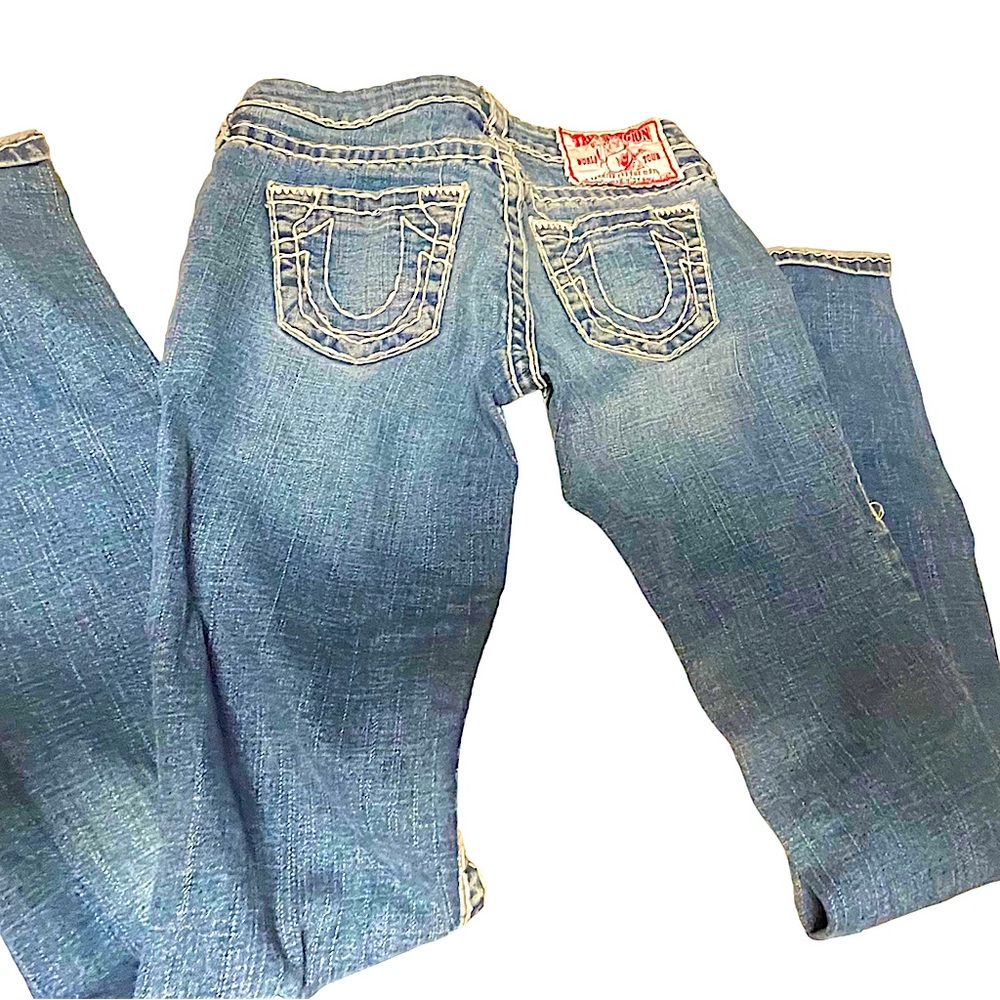 LIKE NEW BUT VINTAGE! TRUE RELIGION WOMENS BOOTCUT MID-LOWRISE JEANS SZ 26